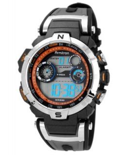 Armitron Watch, Mens Digital Black Polyurethane Strap 43mm 40 8251GRN