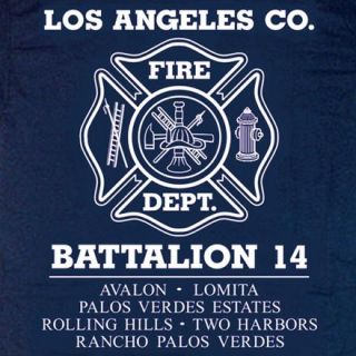 Los Angeles Co Fire Dept Battalion 14 T Shirt 2XL