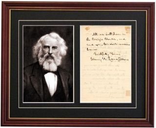 Henry w Longfellow Signature Autograph Signed Letter