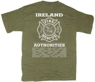 Ireland Fire Rescue T Shirt 2XL Green Color