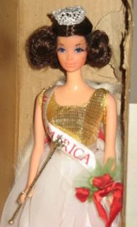 Vintage 1972 Barbie Walk Lively Miss America Kelloggs Promotional Doll