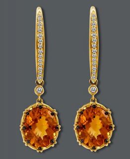 Le Vian 14k Gold Earrings, Citrine (4 5/8 ct. t.w.) and Diamond (1/6