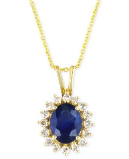 Royalty Inspired by Effy Collection 14k Gold Necklace, Sapphire (2 ct