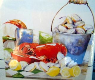 Paint Kit Art Canvas Lobster Clams Seafood Kitchen Painting Set