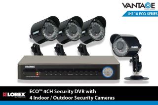Lorex Eco 4 Channel Security DVR with 4 Indoor Outdoor Security