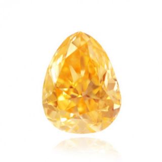 Carat Fancy Intense Yellow Color Pear Natural Loose Diamonds