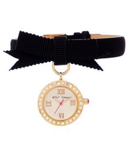 Betsey Johnson Watch, Womens Black Grosgrain Strap 17mm BJ00110 05