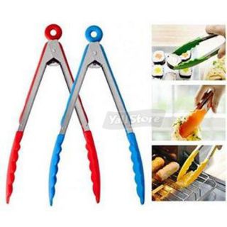 New Stainless Steel Scallop Tongs Locking Food Tong