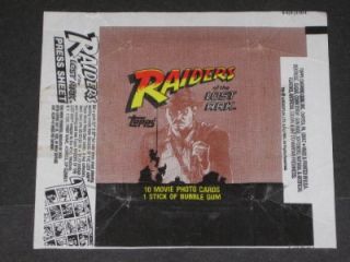 1981 Topps Raiders of The Lost Ark Card Set Wrapper◆
