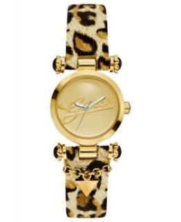 GUESS Watch, Womens 30th Anniversary Animal Print Leather Strap 32mm