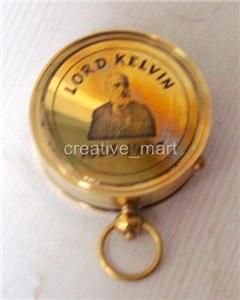 Antique Nautical Maritime Brass Lord Kelvin Pocket Sundial Compass Set