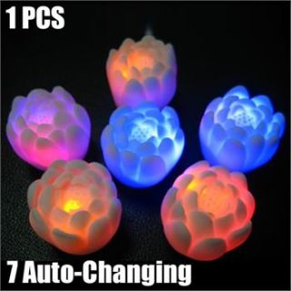 Lotus Flower LED Wedding Party Cafe Candle Light Lamp 7 Colors Auto