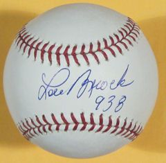 Lou Brock Autographed Signed MLB Baseball St Louis Cardinals w 938