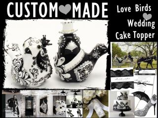 Love Birds Wedding Cake Topper Custom Made Your Wedding Color Handmade