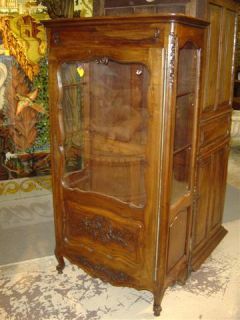 French Louis XV Style Vitrine with 3 Sided Glass