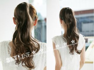 Long Straight Wavy Corn Style Ponytail Pony Hair Extension USA Fast