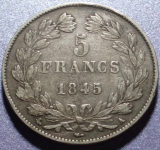 MONARCHY FRANCE Silver CROWN SIZE 5 FRANCS Paris Mint LOUIS PHILIPPE I