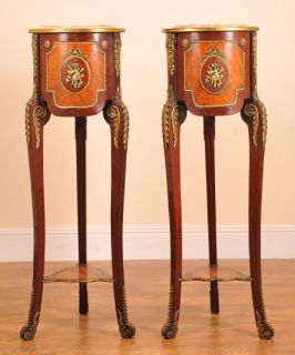 Pair Tall French Louis XIV Tables Pedestal Stands Table