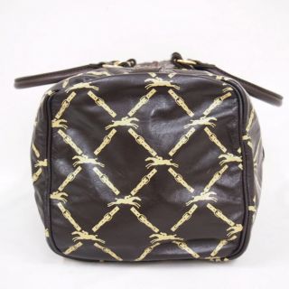 Vintage Longchamp Monogram Speedy Bag Handbag Signature Print Leather
