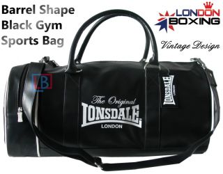 Lonsdale London Mens Black Sports Gym Bag Holdall ★ Free Post