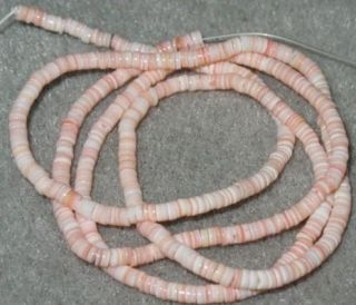 Bead, shell heishe (Natural), luana pink 2 3mm, sold per 24 inch