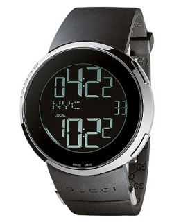 Gucci Watch, Mens Digital I Gucci Black Rubber Strap 44mm YA114202