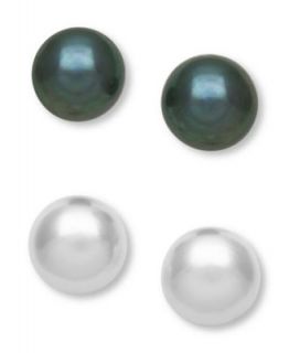 Pearl Earrings Set, Multicolor Cultured Fresh Water Pearl Set of Eight