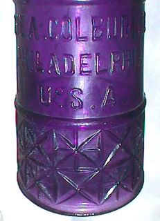 Beautifully Ornate Deep Purple Colburn Co Pepper Sauce Antique Bottle