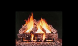 Vented Fireplace Gas Logs Complete Set Natural Gas or Propane