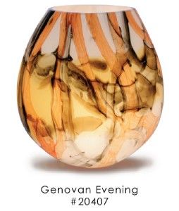 New Bella Luce Artisan Crafted Hand Blown Glass Vase Lamp Genovan