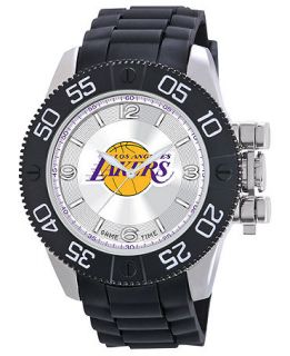 Game Time Watch, Mens Los Angeles Lakers Black Polyurethane Strap