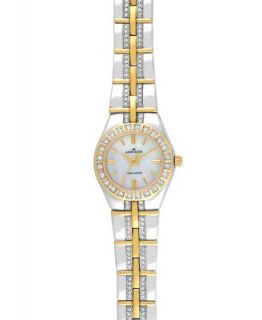 Anne Klein Watch, Womens Two Tone and Crystal Bracelet 10 7977MPTT