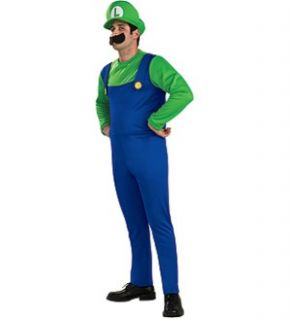 Super Mario Bros Luigi Costume Adult Small Brand New