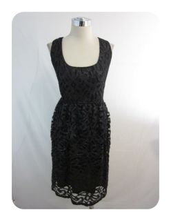 New Love AdyBlack Shimmer Floral Lace Knee Length Empire Dress 1X