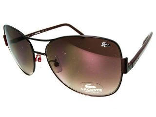 New Authentic Lacoste L109S Burg Aviator Sunglasses Free Single Vision