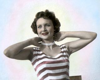 BETTY WHITE HOLLYWOOD ACTRESS & MOVIE STAR 10x8 HAND COLOR TINTED