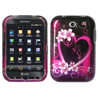 Purple Love Hard Snap On Cover Case for Pantech P9060 Pocket AT&T w