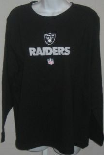 Oakland Raiders Football Womens T Shirt Sparkle Black LS