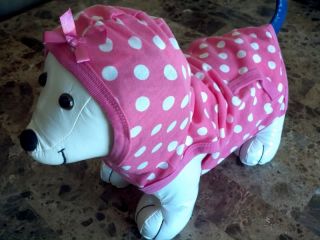 Lulu Pink Dog Hoodie Pink with White Polka Dot NWT or Labels
