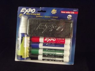 Expo Dry Erase Set Low Odor Ink Markers Cleaner Eraser Intense Color