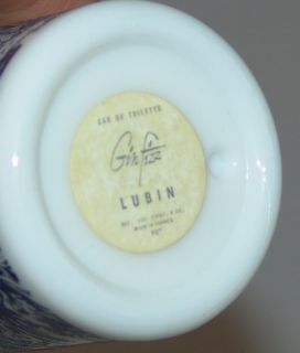 Vintage Lubin Gin Fizz White Milk Glass Victorian Toile Perfume Bottle