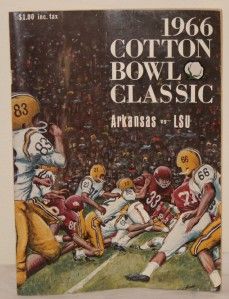 1966 Cotton Bowl Football Program Arkansas LSU