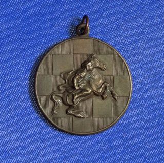 Medal Equestrian Knight on Chess Board 1949 Sign Ludvig BP