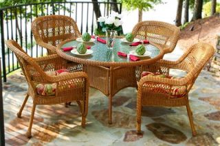 Tortuga Outdoor Portisde Patio Furniture Southwest Amber Wicker Dining