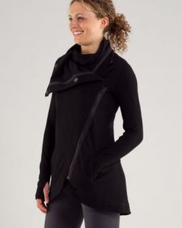 Womens Method Wrap Jacket Black Sz 10 NWT NEW Yoga Size Athletica Lulu