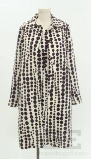 Lyn Devon Textured Cream Eggplant Purple Print Jacket Dress Suit Size