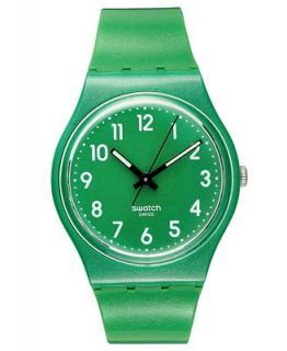 Swatch Watch, Unisex Swiss Flaky Green Green Metalized Plastic Strap