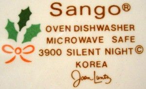 Sango China Silent Night 3900 pttrn Dinner Plate