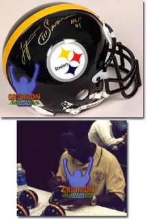 Lynn Swann Autographed Pittsburgh Steelers Mini Helmet w HOF 01