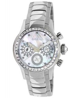Breil Watch, Womens Chronograph Globe Stainless Steel Bracelet 37mm